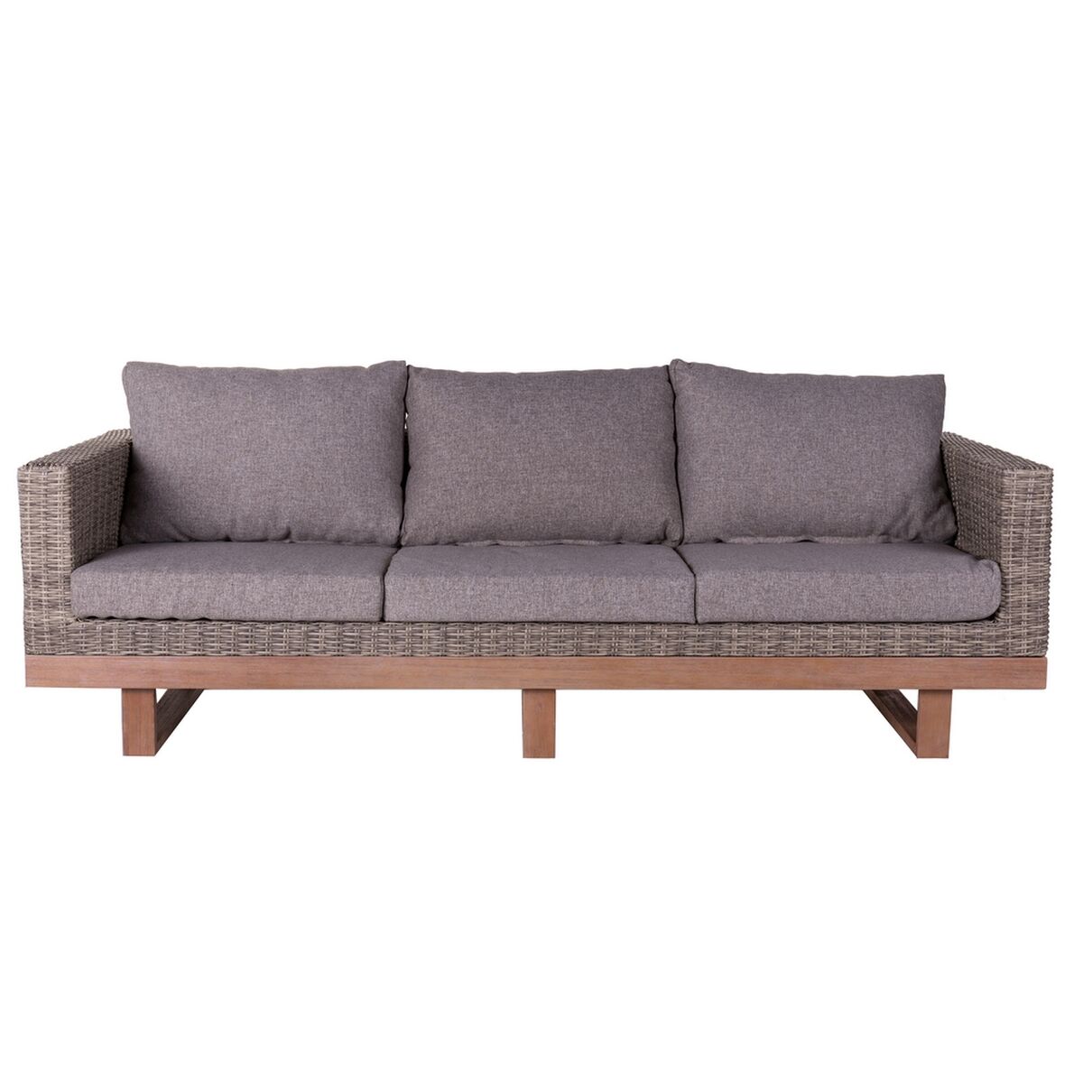 Tuinbank Patsy Grijs Aluminium Rotan Acacia 220 x 89 x 64