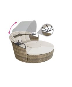 Alternative view of Tuinbed DKD Home Decor Wit Aluminium Staal Synthetische rotan 175 x 175 x 145 cm
