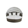 Tuinbed DKD Home Decor Wit Aluminium Staal Synthetische rotan 175 x 175 x 145 cm