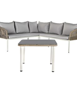 Tuinmeubilair DKD Home Decor Wit Lichtbruin 190 x 190 x 70 cm