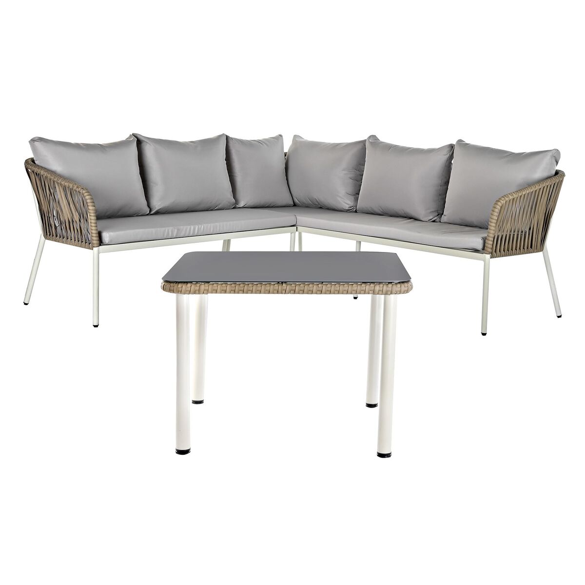 Tuinmeubilair DKD Home Decor Wit Lichtbruin 190 x 190 x 70 cm