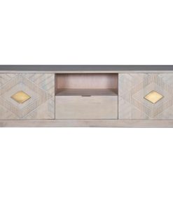 Tv-meubel DKD Home Decor Beige Metaal Mangohout 175 x 40 x 60 cm