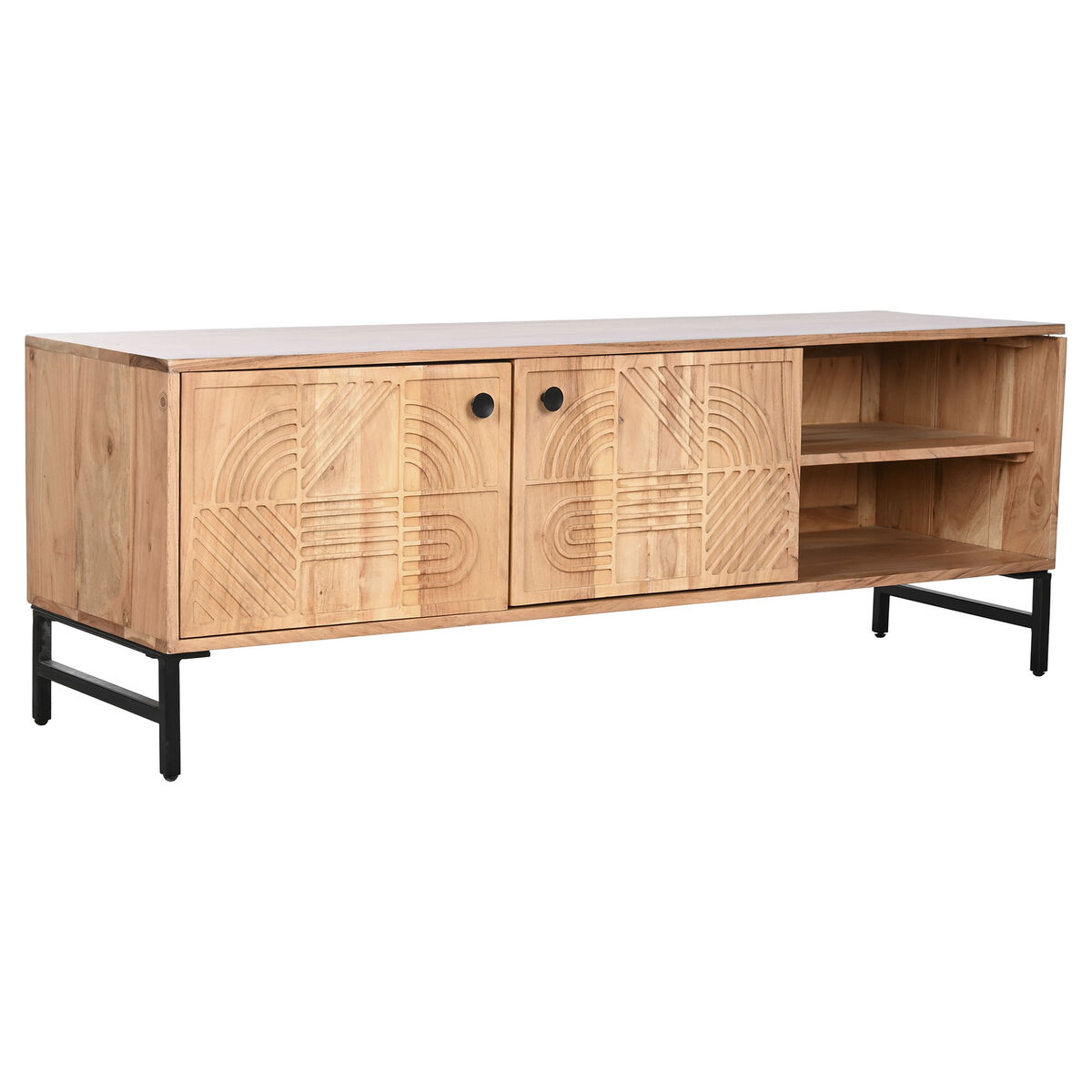 Tv-meubel Home ESPRIT Bruin Zwart Metaal Acacia 145 x 40 x 52 cm