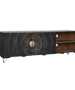 Tv-meubel Home ESPRIT Zwart Metaal Mangohout 160 x 40 x 50 cm
