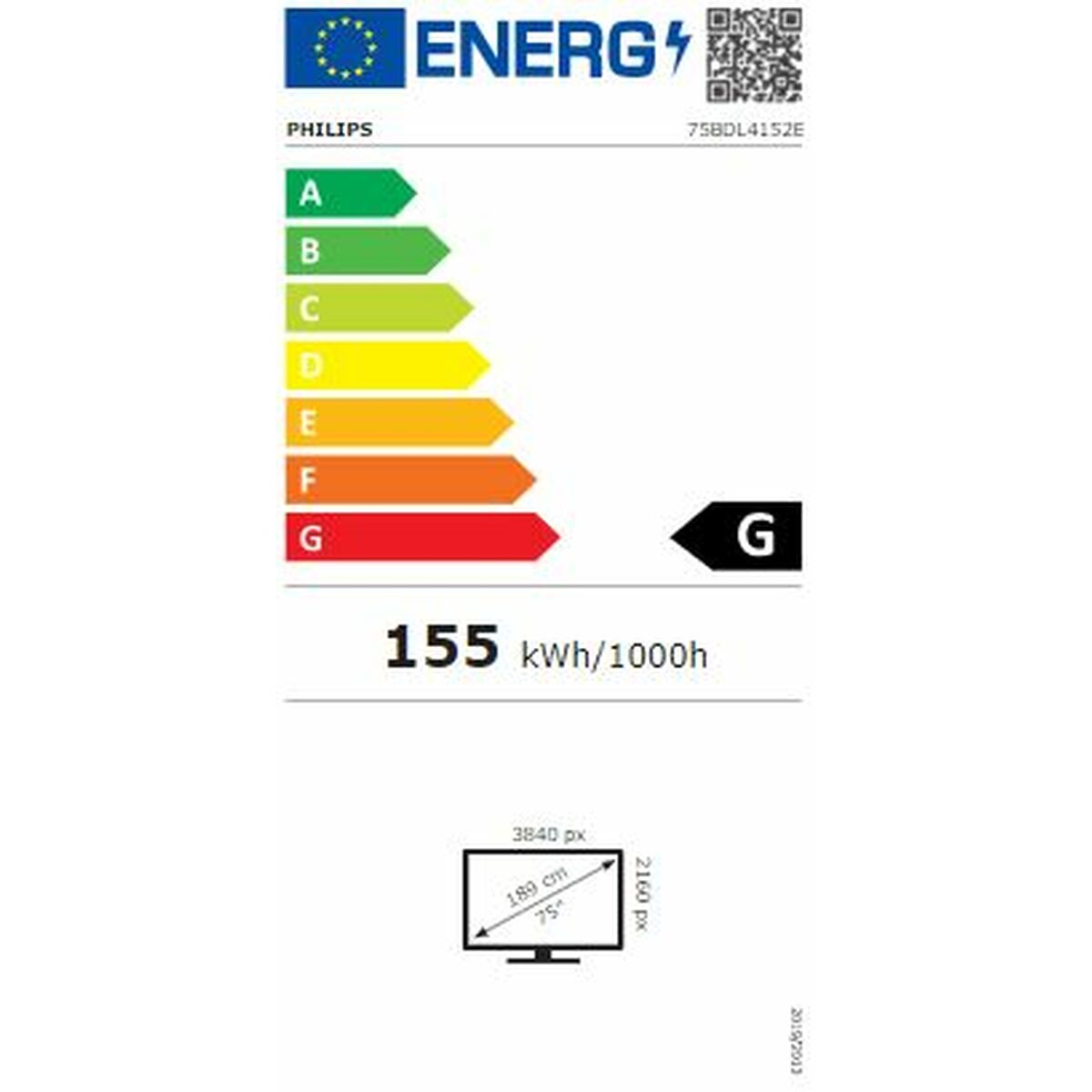 Videowall Monitor Philips 75BDL4152E/00 75" - Afbeelding 2