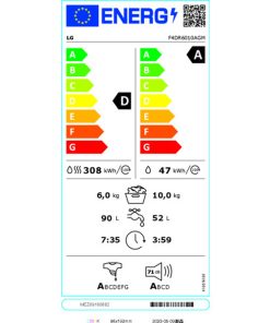 Alternative view of Washer - Dryer LG F4DR6010AGM 10kg / 6kg Zwart