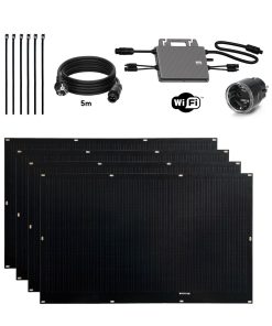 Alternative view of Zelf te installeren Solar Kit Flex Full Black 800W x4 ultralichte en flexibele zonnepanelen. Aanbevolen voor balkon.