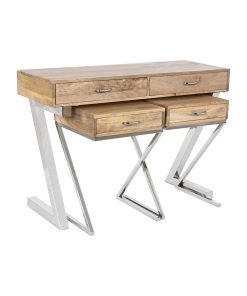 Zijtafel met lades Home ESPRIT Bruin Zilverkleurig Lichtbruin 110 x 40 x 76 cm 110 x 41