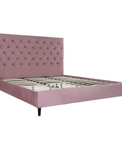Bed DKD Home Decor Hout Metaal Roze 180 x 200 cm 187 x 210 x 137 cm