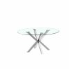 Eettafel DKD Home Decor 110 x 110 x 76 cm Kristal Zilverkleurig Staal