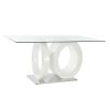 Eettafel DKD Home Decor Kristal Transparant Wit Hout MDF (160 x 90 x 75 cm)