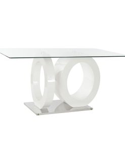 Eettafel DKD Home Decor Kristal Transparant Wit Hout MDF (160 x 90 x 75 cm)
