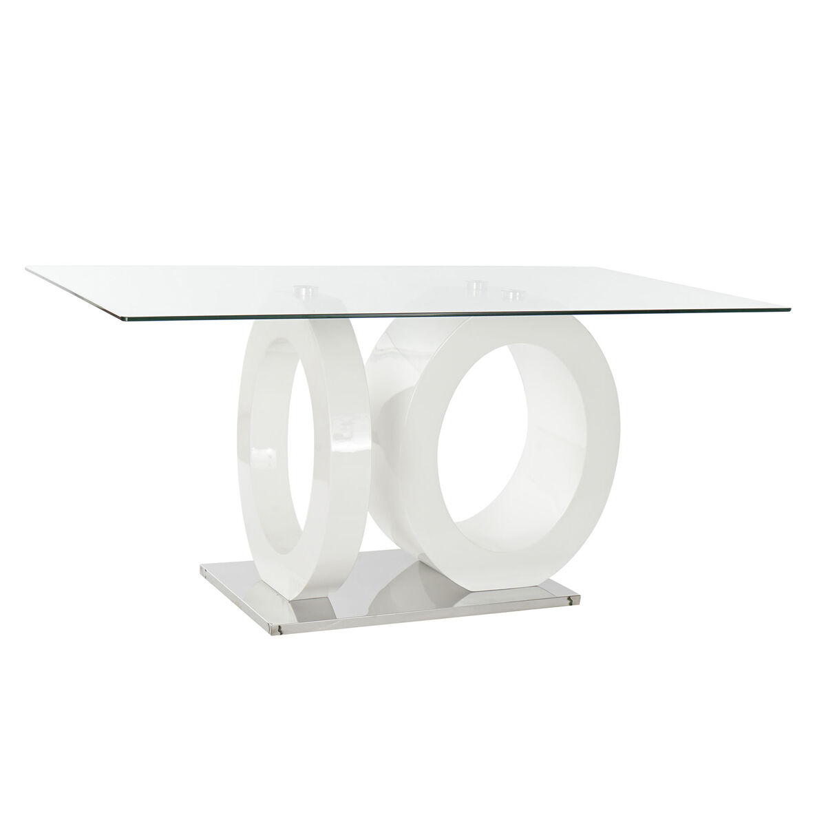 Eettafel DKD Home Decor Kristal Transparant Wit Hout MDF (160 x 90 x 75 cm)