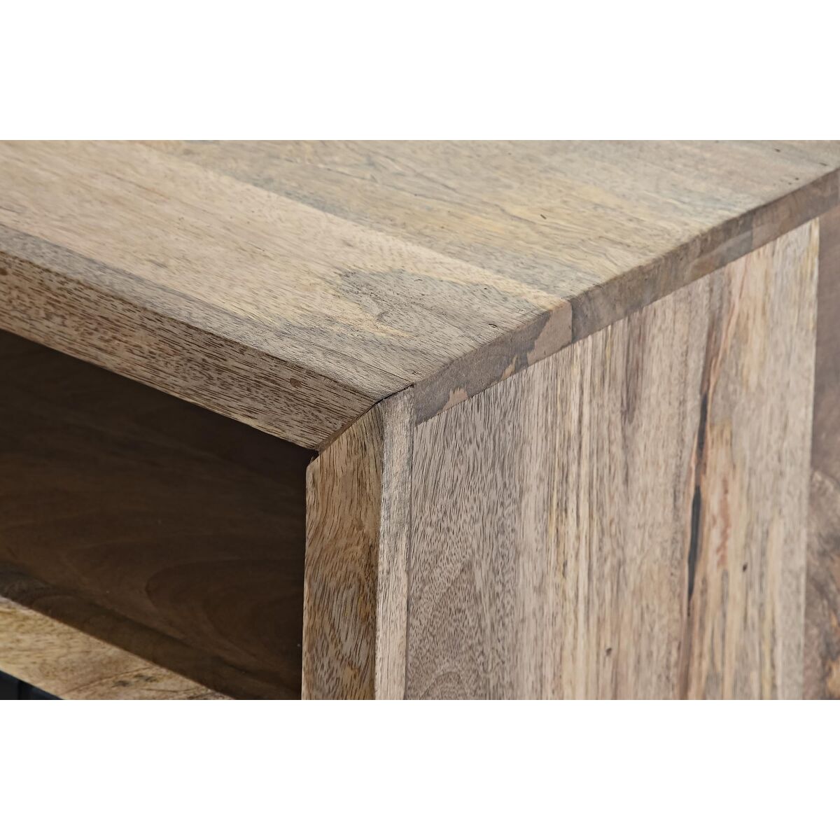 Hoofdtafel DKD Home Decor Zwart Lichtbruin Metaal Mangohout 120 x 60 x 45 cm - Afbeelding 2