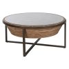 Hoofdtafel Home ESPRIT Kristal Sparrenhout 102 x 102 x 46 cm