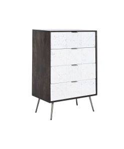 Ladenkast DKD Home Decor 70 x 40 x 105 cm Wit Donkerbruin Mangohout