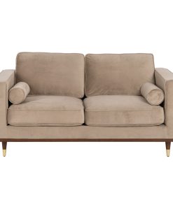 Sofa 172 x 89 x 91 cm Champagne Synthetisch materiaal Hout Fluweel
