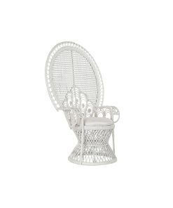 Tuinstoel DKD Home Decor Wit Polyester Metaal 30 x 40 cm 96 x 66 x 145 cm 96 x 66 x 140 cm