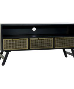Tv-meubel DKD Home Decor Zwart Metaal Gouden (125 x 41 x 62 cm)