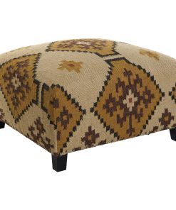 Voetensteun Home ESPRIT Beige Mosterd 80 x 80 x 44 cm
